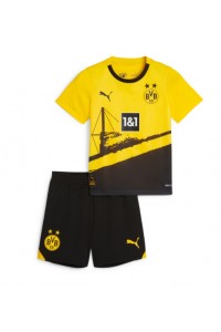 Borussia Dortmund Jalkapallovaatteet Lasten Kotipeliasu 2023-24 Lyhythihainen (+ Lyhyet housut)